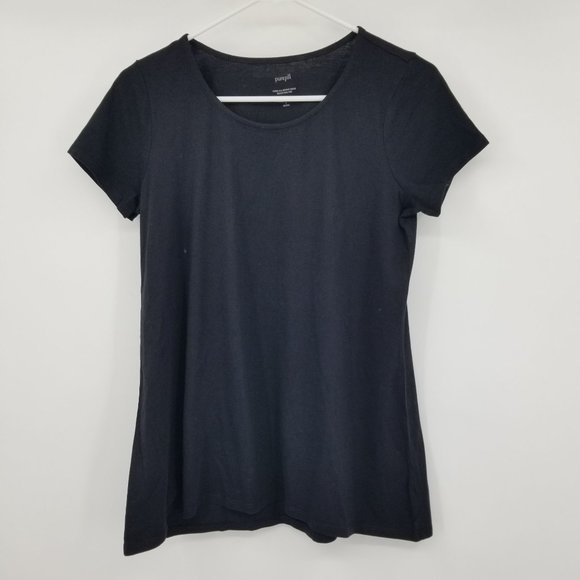 J. Jill Tops Nwt Pure Jill J Jill Black Scoop Neck Elliptical Tee